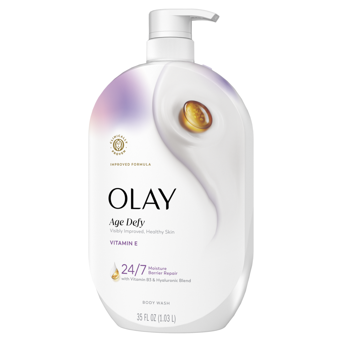 Olay Ultra Moisture Age Defy Body Wash with Vitamin E Vitamin B3 and Hyaluronic Blend - 35oz/4pk