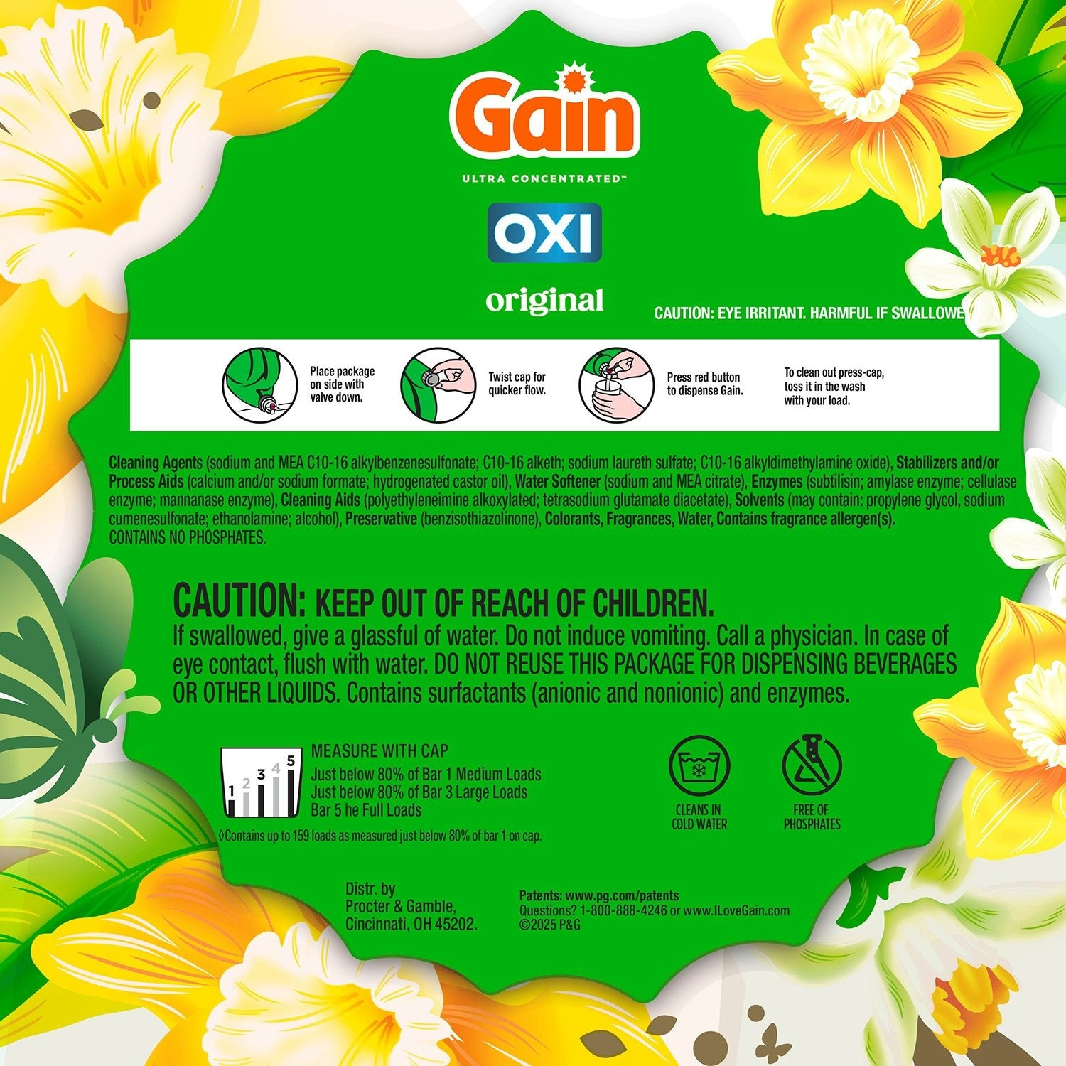 Gain + Oxi Liquid Laundry Detergent Original 159 Loads - 170oz/1pk