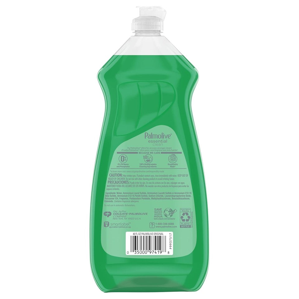 Palmolive Essential Clean Dish Liquid Soap Original - 40oz/6pk