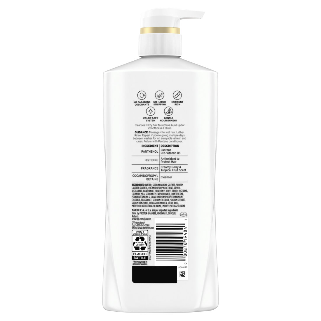 Pantene Smooth & Sleek 72 HR Smoothness Shampo - 17.9oz/4pk