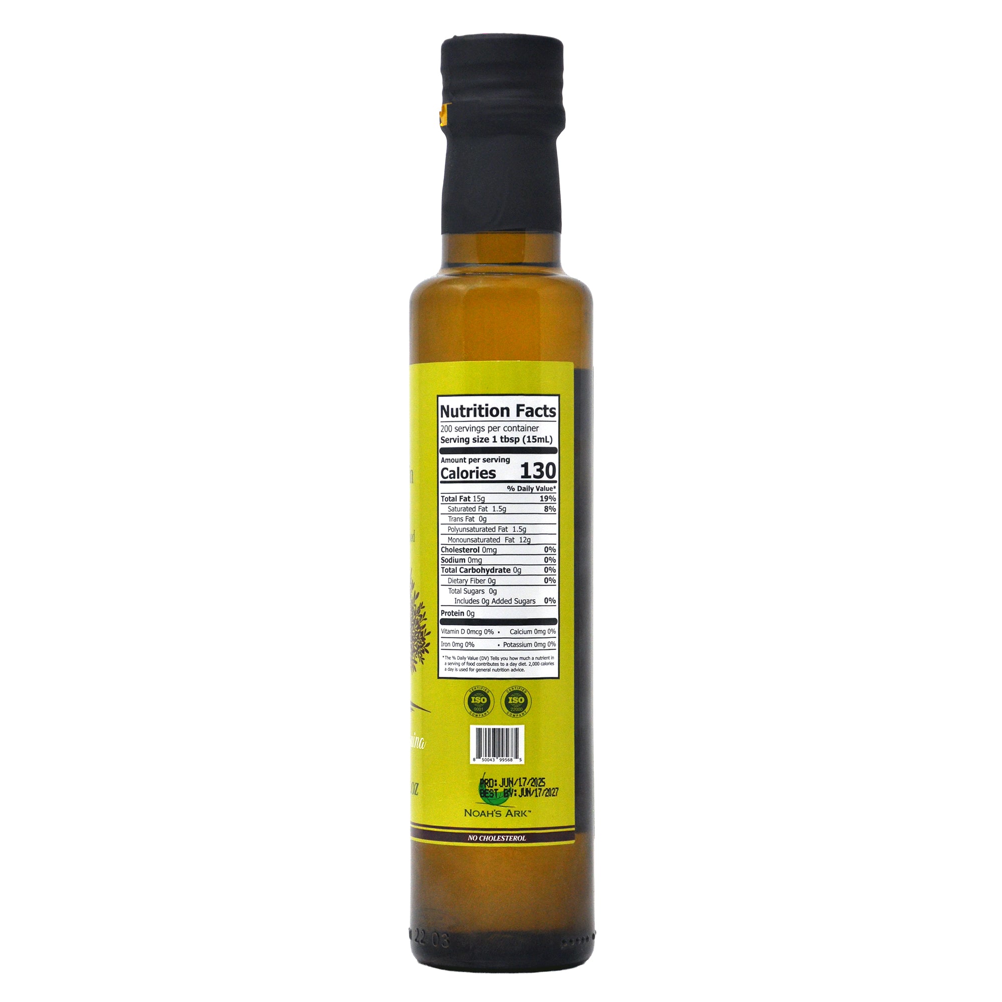 Noah's Ark Arbequina Extra Virgin Olive Oil - 250ml/8.45oz/20pk