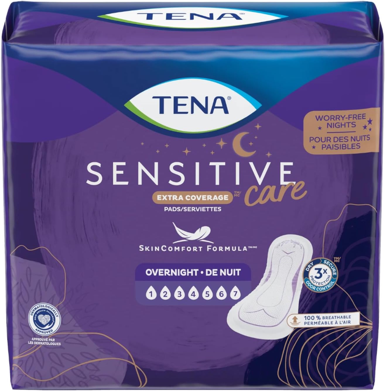 Tena Pads Overnight Extra Coverage - 28ct/3pk