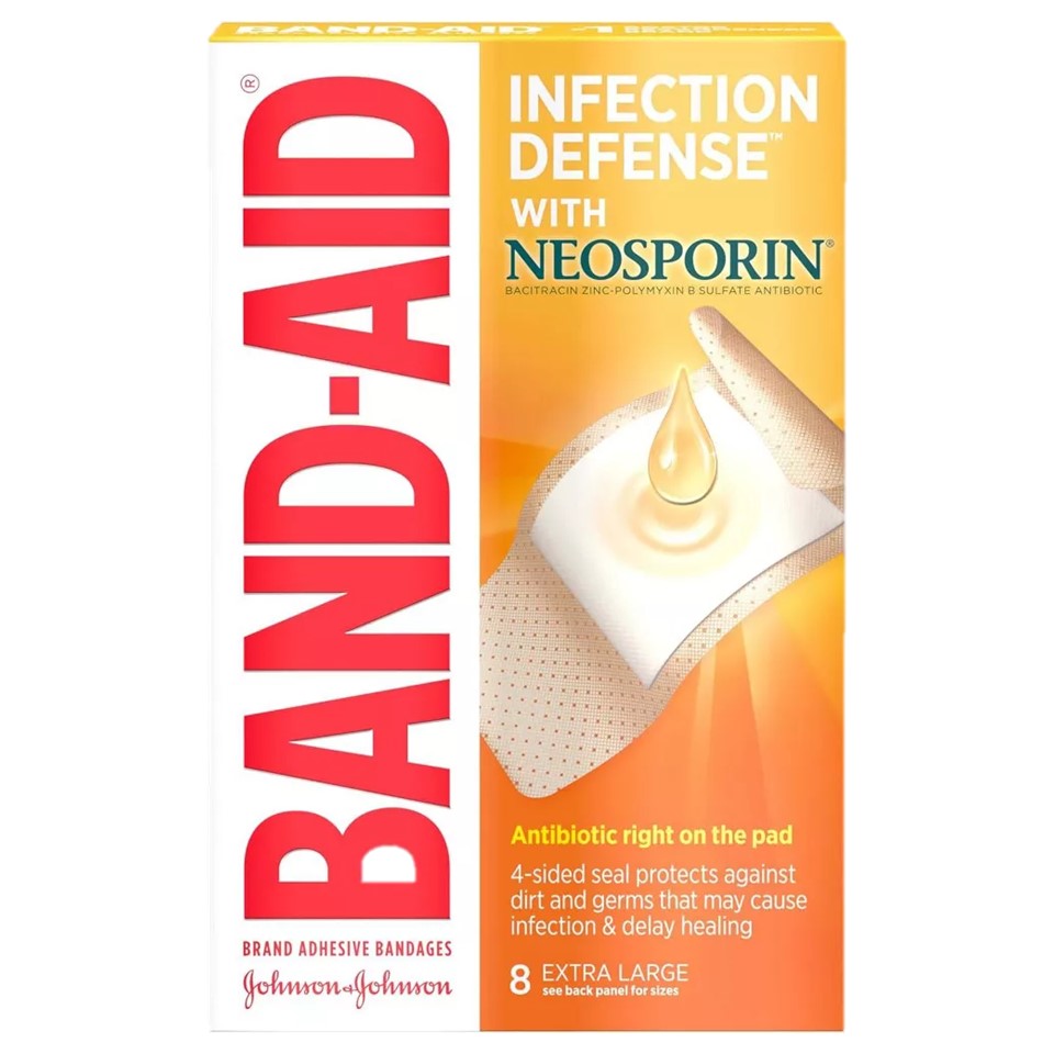 Band-Aid Adhesive Bandages Infection Defense With Neosporin Extra Large All One Size 1 3/4" x 4" - 8ct/3pk