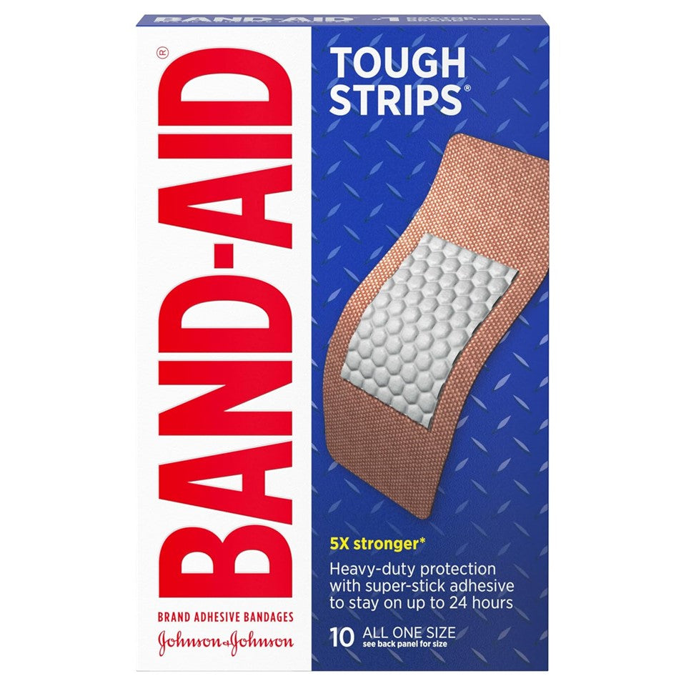 Band-Aid Adhesive Bandages Tough-Strips Extra Large All One Size 1 3/4" x 4" - 10ct/6pk