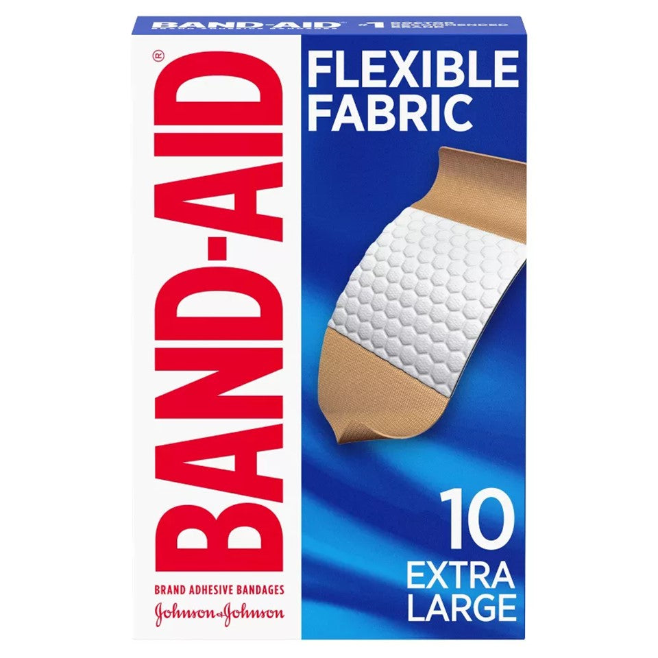 Band-Aid Adhesive Bandages Flexible Fabric Extra Large All One Size 1 3/4" x 4" - 10ct/3pk