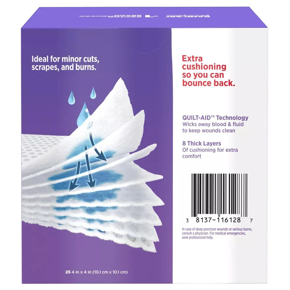 Band-Aid First Aid Products Cushion-Care Gauze Pads Large 4" x 4" - 25ct/3pk