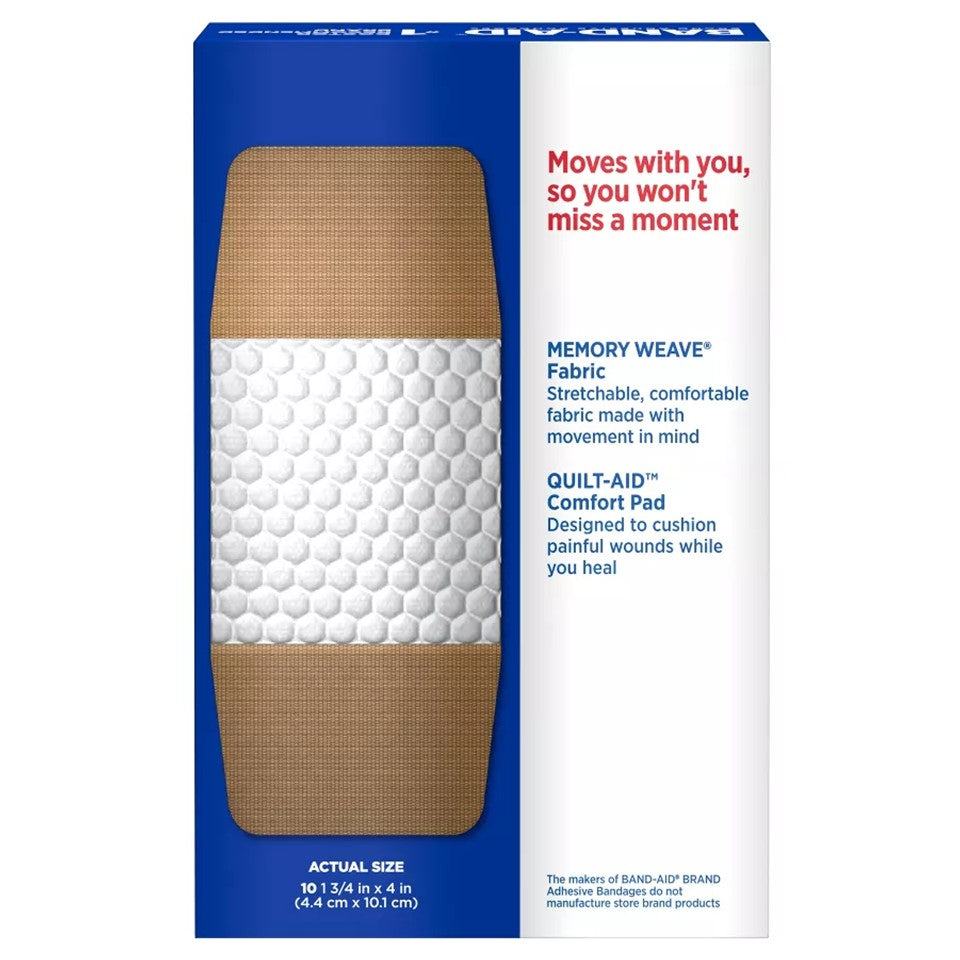 Band-Aid Adhesive Bandages Flexible Fabric Extra Large All One Size 1 3/4" x 4" - 10ct/3pk