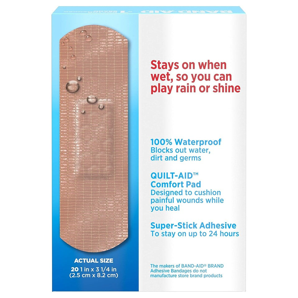 Band-Aid Adhesive Bandages Water Block Tough Strips Waterproof All One Size - 20ct/5pk