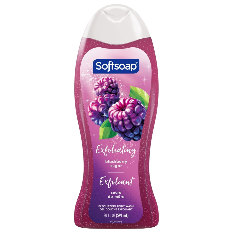 SoftSoap Exfoliating Body Wash Blackberry Sugar - 20oz/4pk