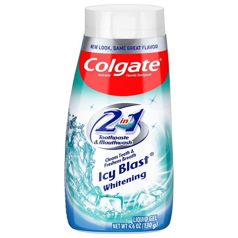 Colgate 2-in-1 Toothpaste & Mouthwash Icy Blast Whitening - 4.6oz/12pk