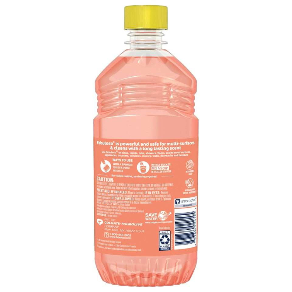 Fabuloso 2X Concentrated Formula Multi Purpose Cleaner Peach - 16.9oz/24pk