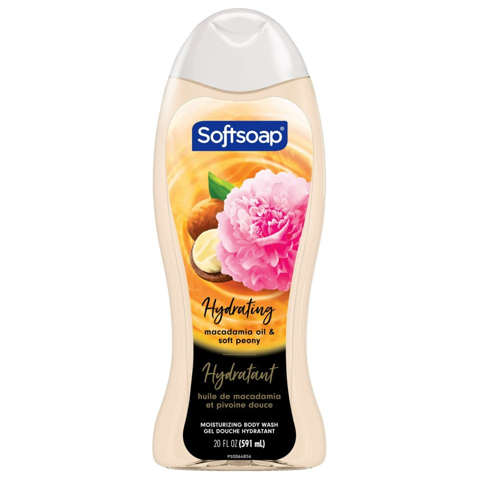 SoftSoap Moisturizing Body Wash Macadamia Oil & Soft Peony - 20oz/4pk