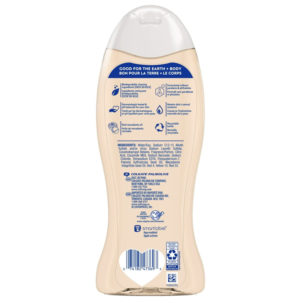 SoftSoap Moisturizing Body Wash Macadamia Oil & Soft Peony - 20oz/4pk