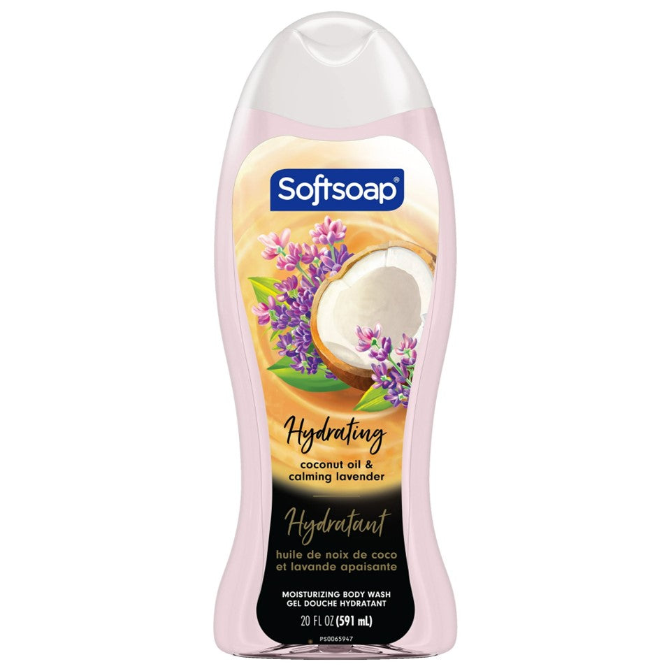 SoftSoap Moisturizing Body Wash Coconut Oil & Calming Lavender - 20oz/4pk