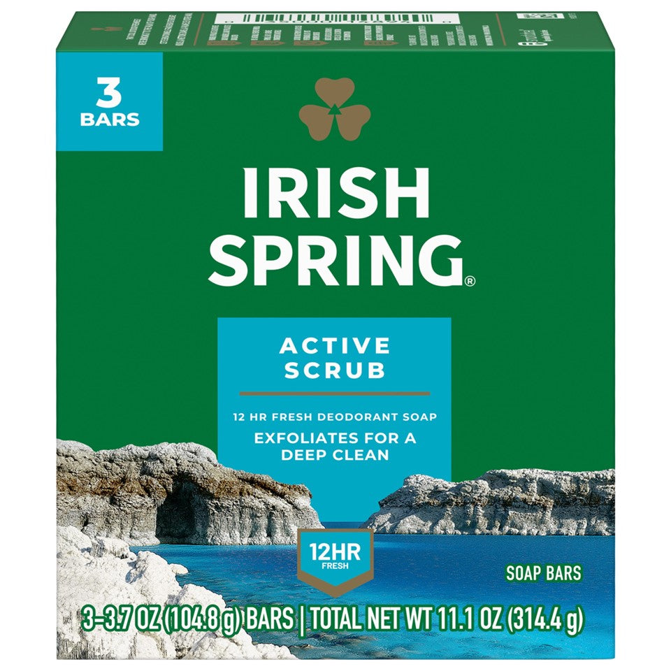 Irish Spring Soap Active Scrub - (3x3.7)oz/18pk