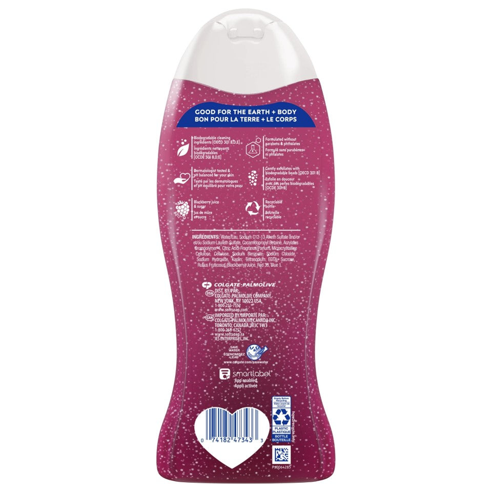 SoftSoap Exfoliating Body Wash Blackberry Sugar - 20oz/4pk