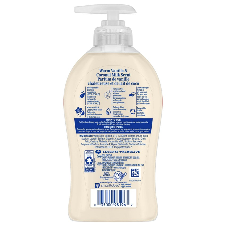 SoftSoap Liquid Hand Soap Pump Warm Vanilla & Coconut Milk - 11.25oz/6pk