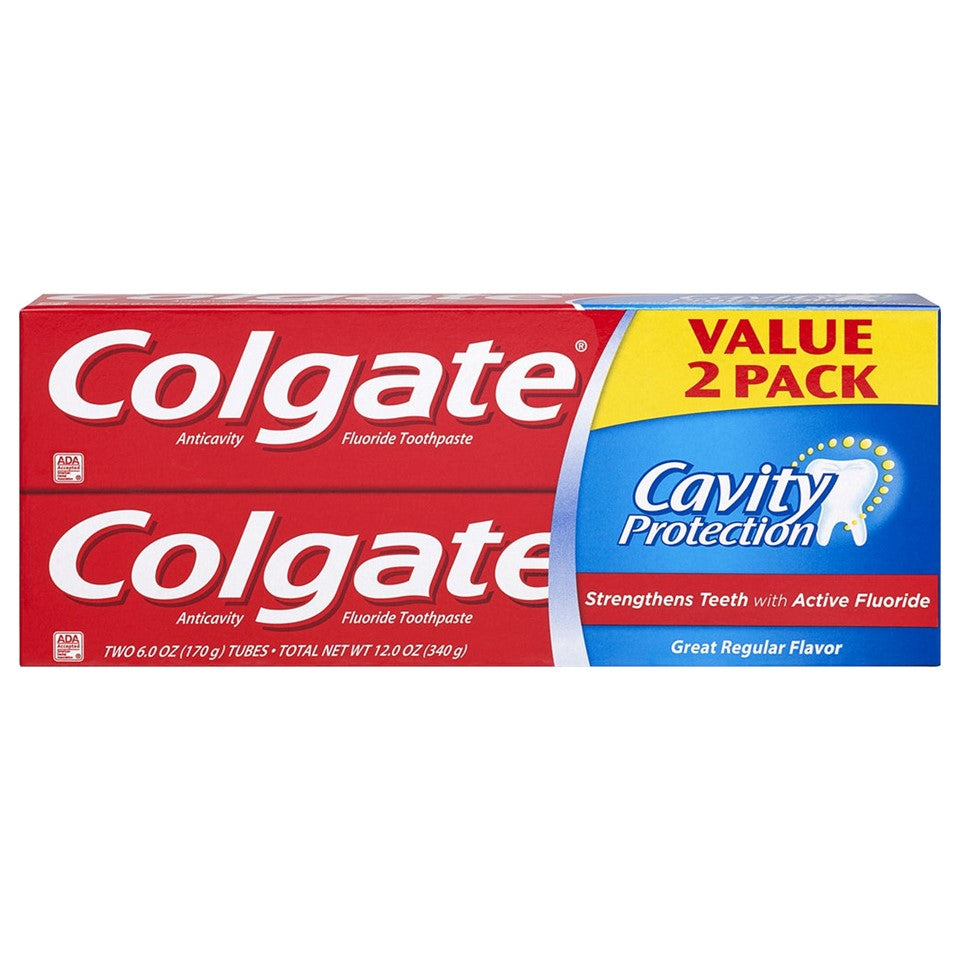 Colgate Cavity Protection Toothpaste Fluoride Regular Twin Pack - (2x6.0)oz/12pk