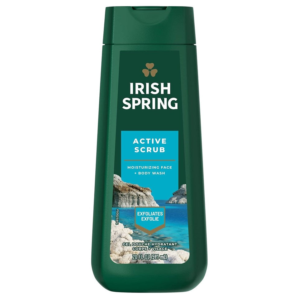 Irish Spring Body Wash Active Scrub - 20oz/4pk