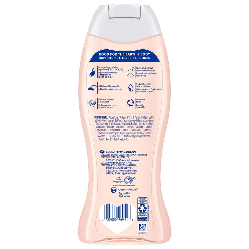 SoftSoap Exfoliating Body Wash Pink Rose & Sweet Vanilla - 20oz/4pk