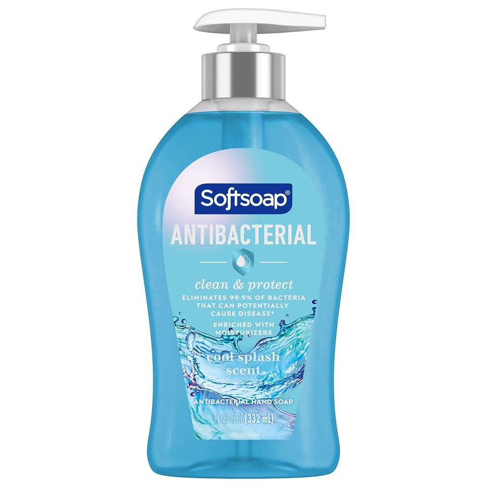SoftSoap Antibacterial Liquid Hand Soap Pump Cool Splash - 11.25oz/6pk