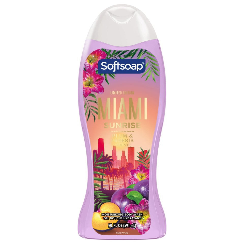SoftSoap Moisturizing Body Wash Miami Sunrise Plum & Freesia - 20oz/4pk