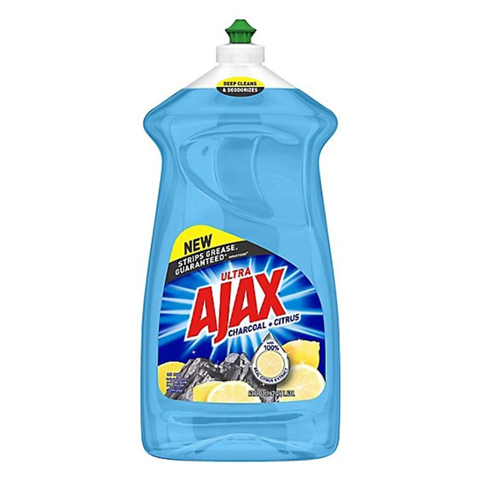 Ajax Ultra Dish Liquid Soap Charcoal & Citrus - 52oz/6pk