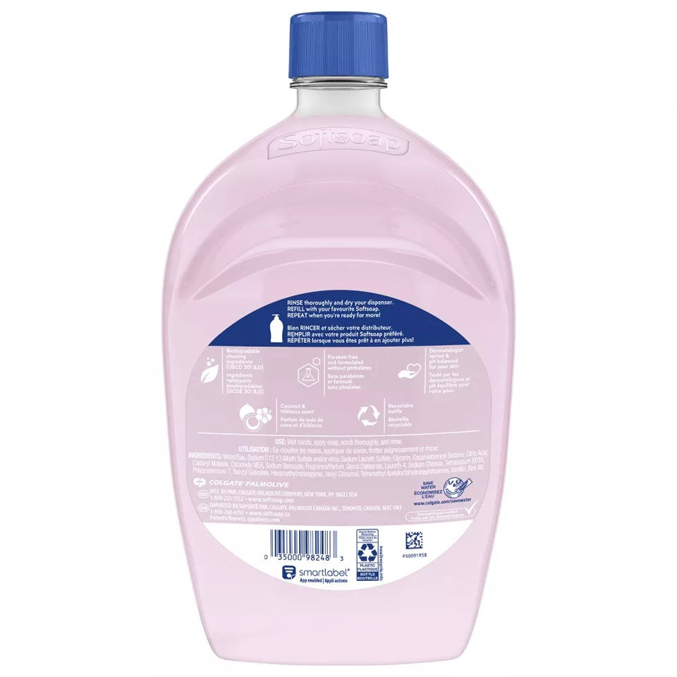 SoftSoap Liquid Hand Soap Refill Coconut & Hibiscus - 50oz/6pk