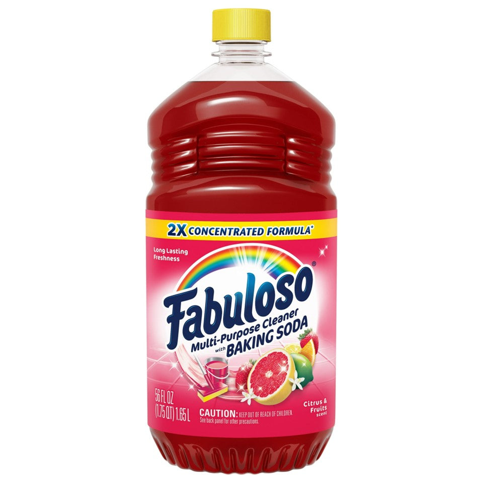 Fabuloso 2X Concentrated Formula Multi Purpose Cleaner With Baking Soda Citrus & Fruits - 56oz/6pk