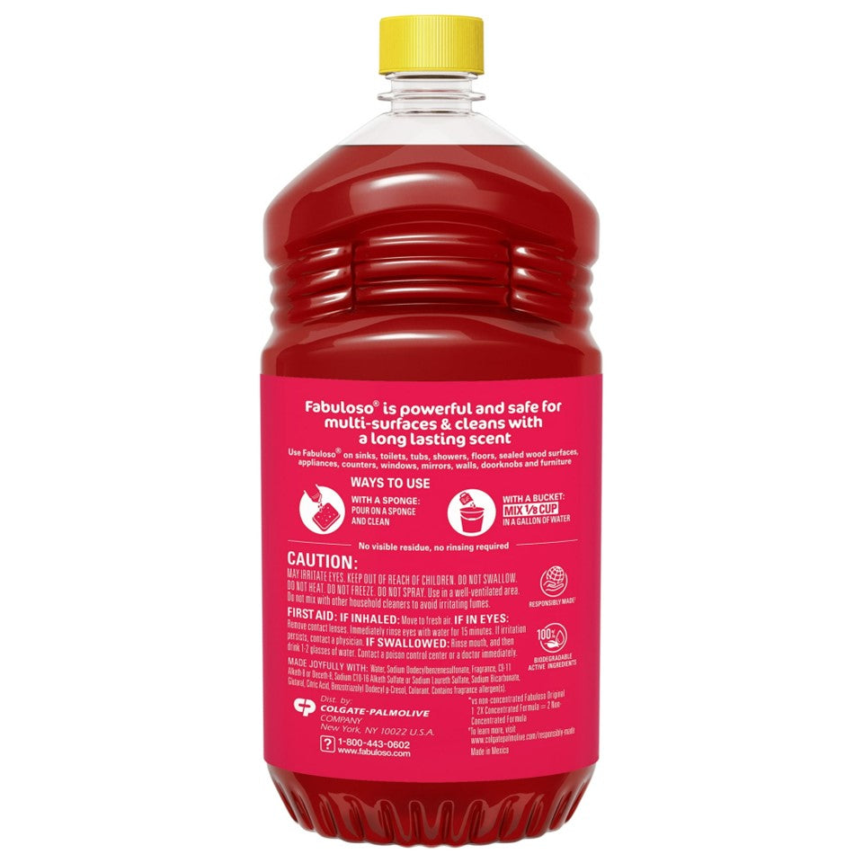 Fabuloso 2X Concentrated Formula Multi Purpose Cleaner With Baking Soda Citrus & Fruits - 56oz/6pk