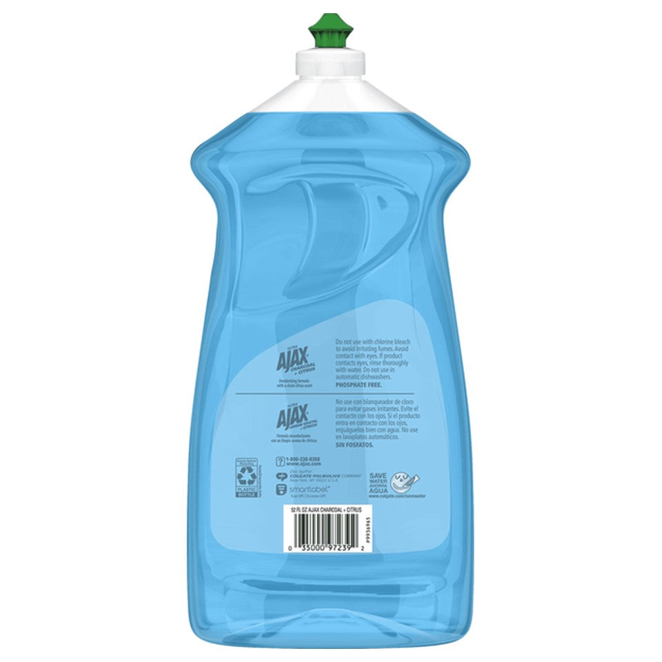 Ajax Ultra Dish Liquid Soap Charcoal & Citrus - 52oz/6pk