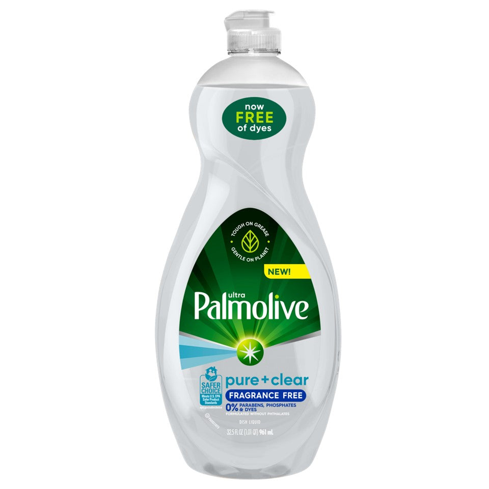 Palmolive Ultra Dish Liquid Soap Pure & Clear Fragrence Free - 32.5oz/9pk