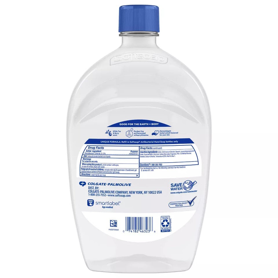 SoftSoap Liquid Hand Soap Refill Antibacterial White Tea & Berry - 50oz/6pk