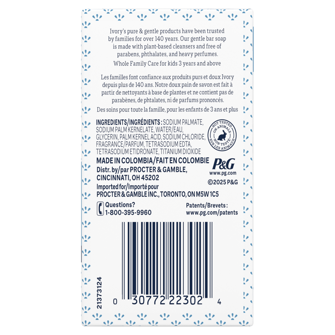 Ivory Gentle Bar Soap Designed For Whole Family 99.44% Pure Formula Plant-Based Cleansers Made Without Heavy Perfumes Parabens Or Phthalates Original Scent - (3x3.17)oz/24pk