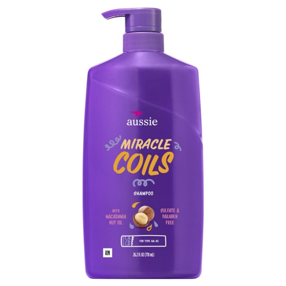 Aussie Miracle Coils Shampoo With Macadamia Nut Oil - 26.2oz/4pk