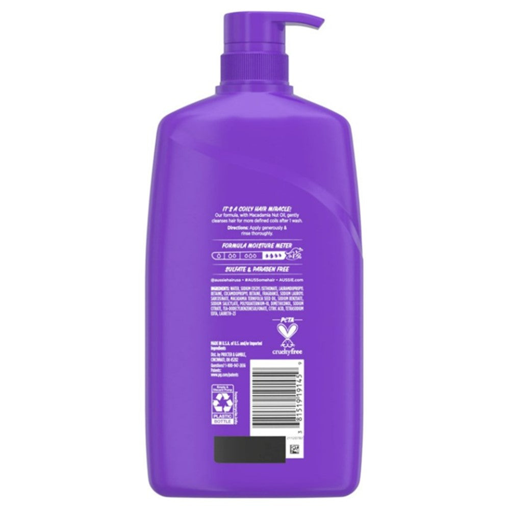 Aussie Miracle Coils Shampoo With Macadamia Nut Oil - 26.2oz/4pk