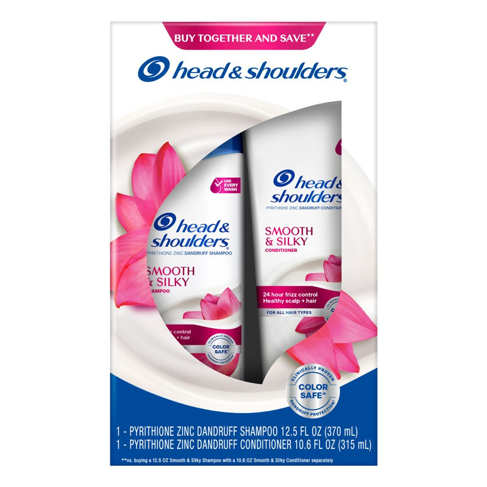 Head and Shoulders Smooth and Silky Dual Pack Dandruff Shampoo 12.5oz and Conditioner 10.6oz - (12.5+10.6)oz/4pk