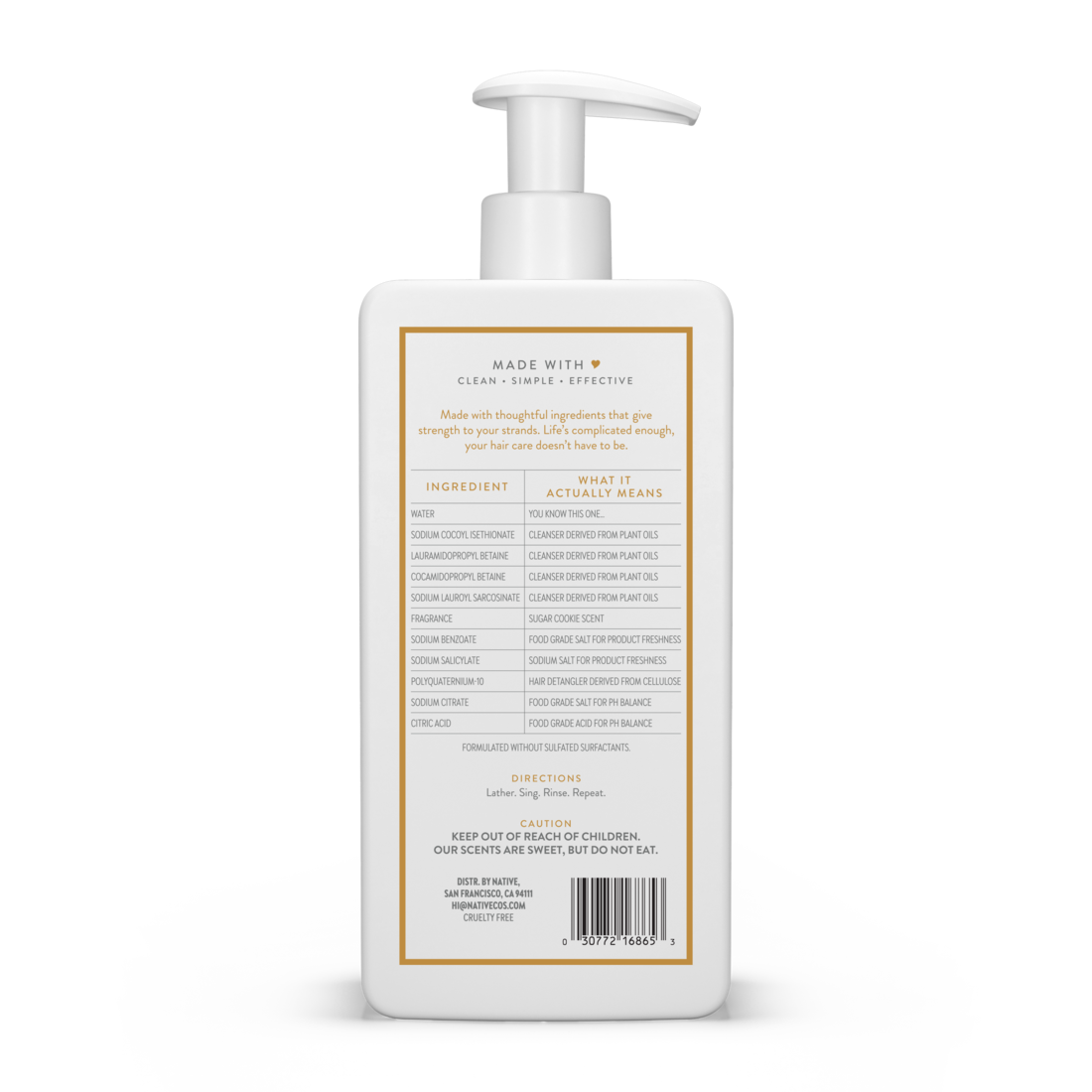 Native Limited Edition Sugar Cookie Strengthening Shampoo - 16.5oz/6pk