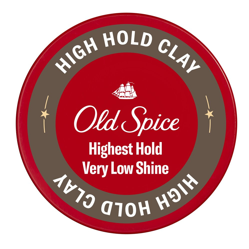 Old Spice High Hold Hair Styling Clay for Men Highest Hold with Very Low Shine - 2.22oz/12pk