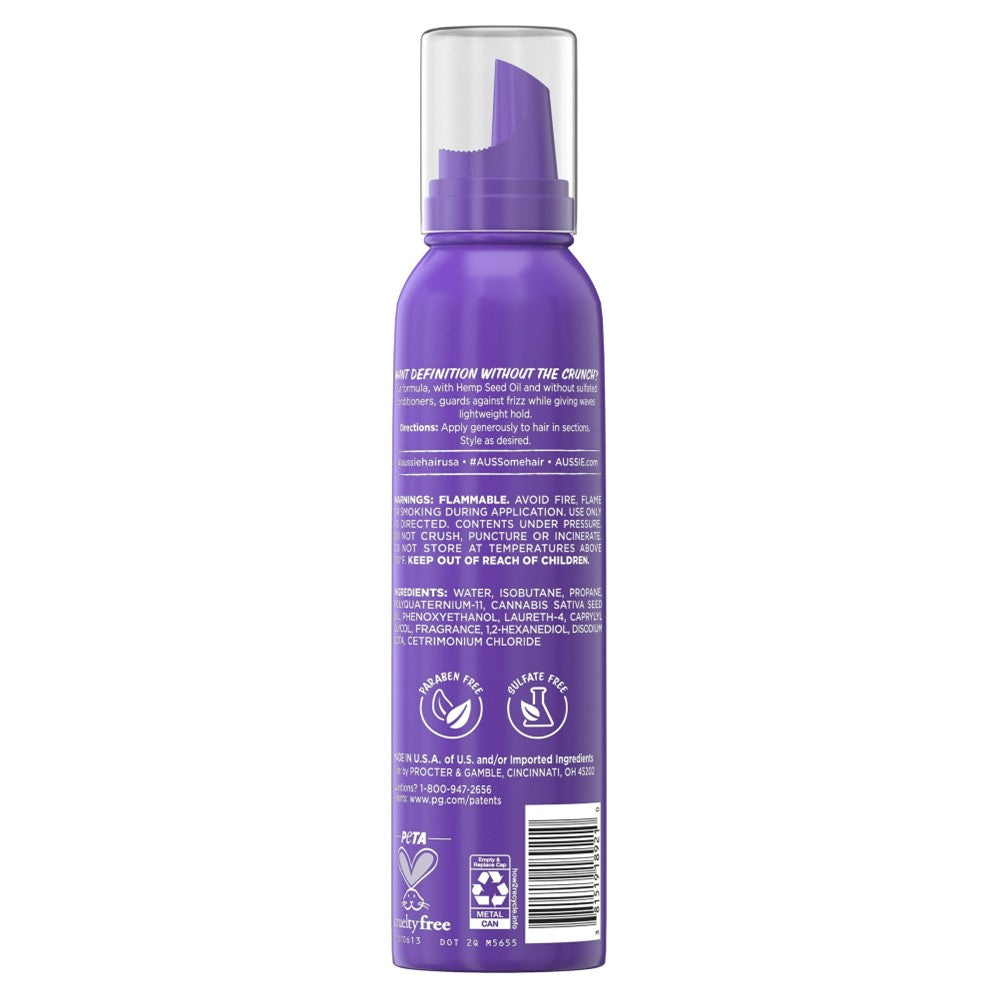 Aussie Miracle Waves Soft Foam Hair Mousse - 6oz/12pk