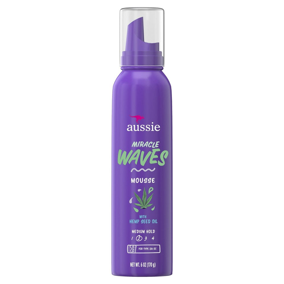 Aussie Miracle Waves Soft Foam Hair Mousse - 6oz/12pk