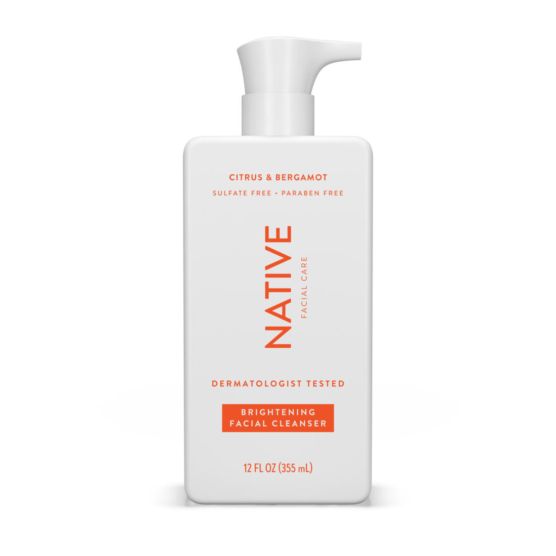 Native Brightening Facial Cleanser Citrus & Bergamot Sulfate Free for All Skin Types - 12oz/6pk