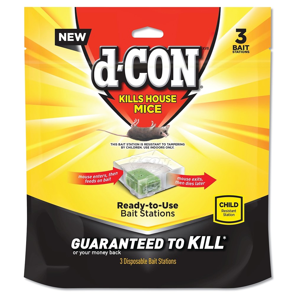 D-Con Bait Station Corner Fit - Disposable - 3ct/6pk