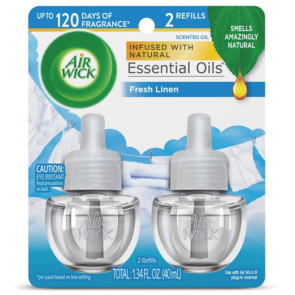 Air Wick Scented Oil - Twin Refill Fresh Linen - (2x0.67)oz/6pk