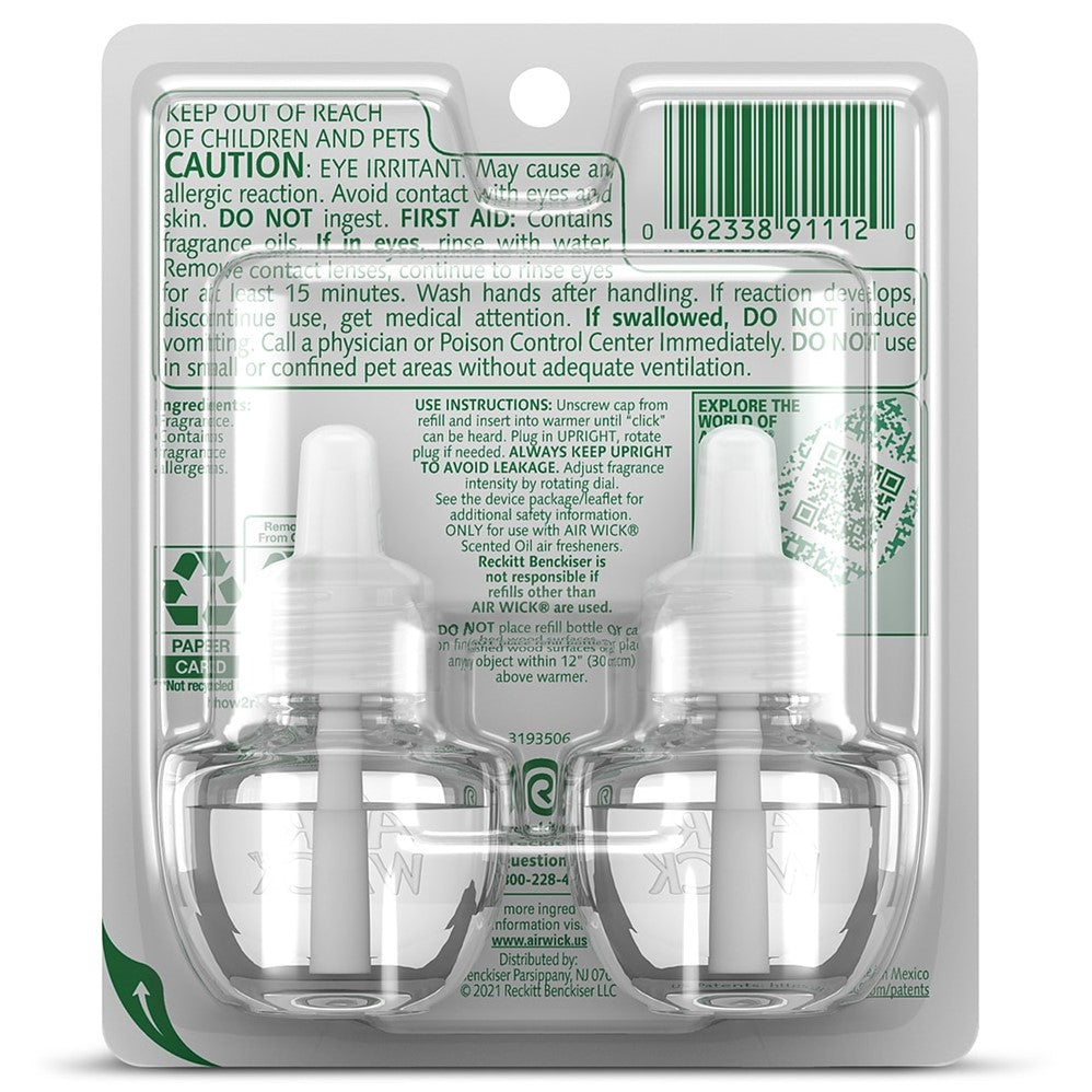 Air Wick Scented Oil - Twin Refill Essential Oils Summer Delights (White Flowers/Melon/Vanilla) - (2x0.67)oz/6pk