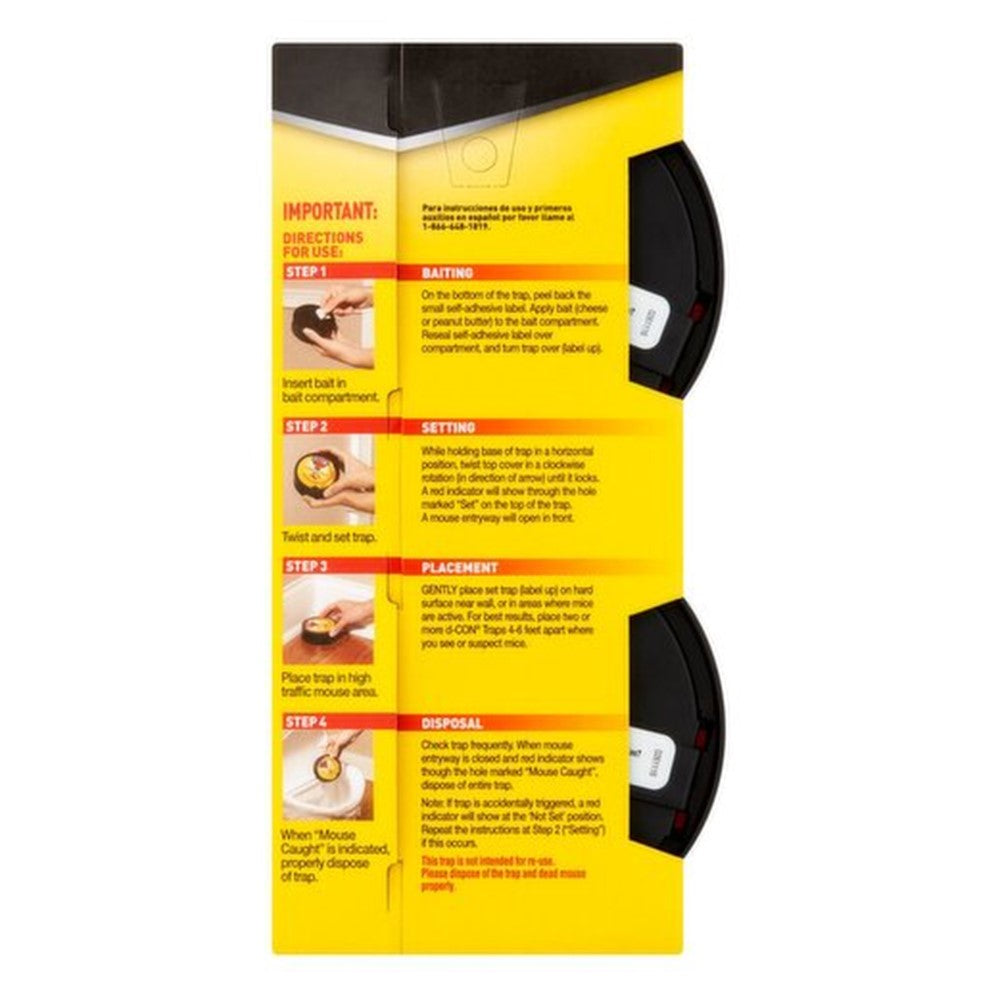 D-Con No View No Touch - Slim Pack Mouse Trap - 2ct/8pk