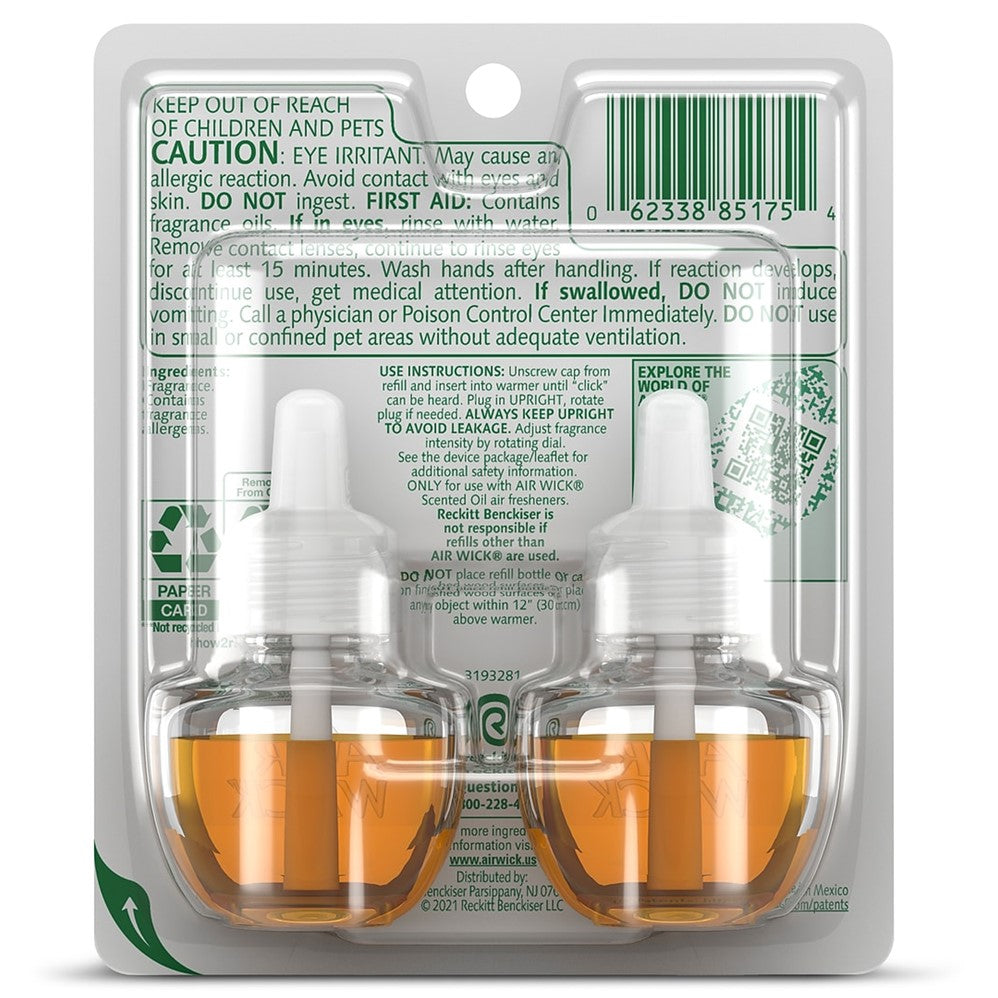 Air Wick Scented Oil - Twin Refill Hawaii Exotic Papaya Hibiscus Flower - (2x0.67)oz/6pk