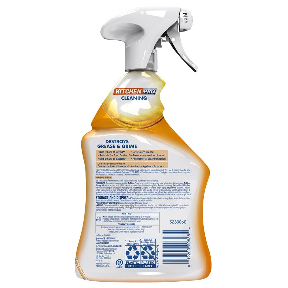 Lysol Kitchen Pro Antibacterial Cleaner - Power Trigger - 22oz/9pk