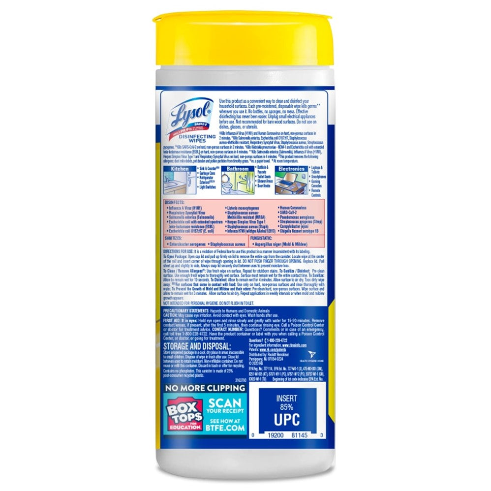 Lysol Disinfecting Wipes - Lemon & Lime Blossom - 35ct/12pk