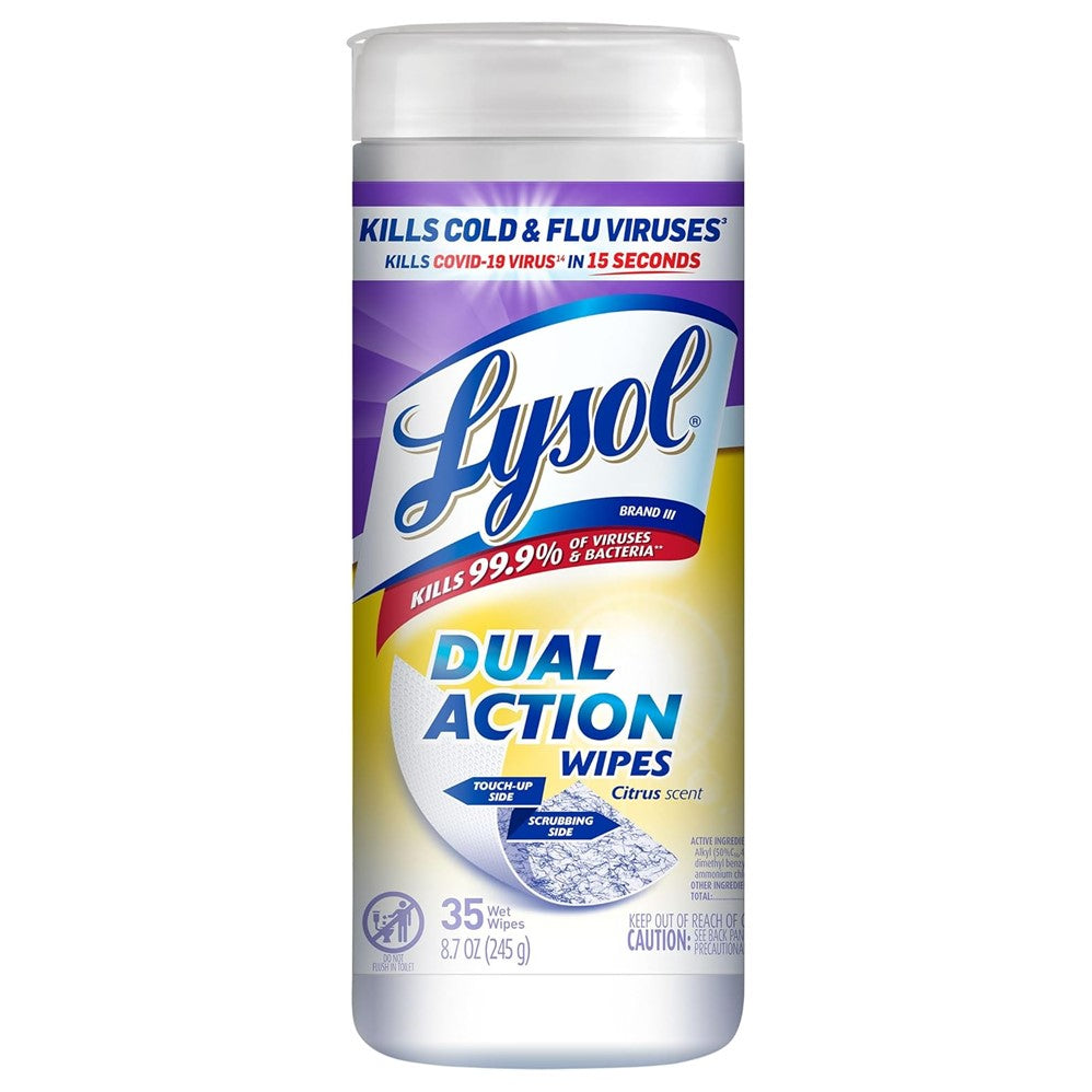 Lysol Dual Action Wipes - 35ct/12pk